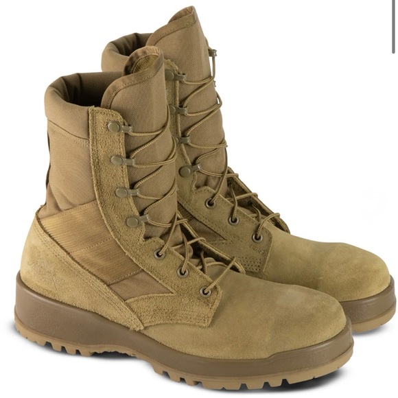 Thorogood 8” Hot Weather/Safety Toe Tan Military Steel Toe Boots Size 9.5